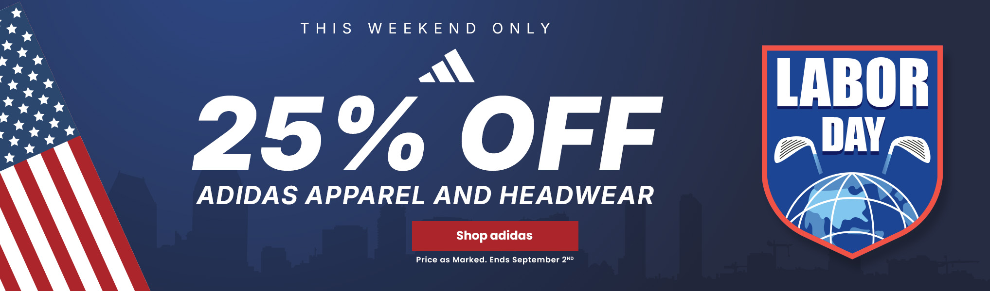 Labor Day Sale - Adidas Golf Apparel 25% Off